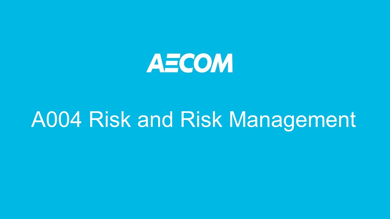 A004 Risk and Risk Management
